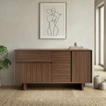 Μπουφές Capri Megapap χρώμα καρυδί milano 146x45x76,5cm 1 τεμ.
