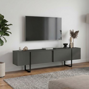 Έπιπλο τηλεόρασης Orontes Megapap χρώμα ανθρακί 180x29,6x50cm 1 τεμ.