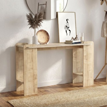 Κονσόλα Mendoza Megapap χρώμα sapphire oak - travertine 130,8x35x76,8cm 1 τεμ.