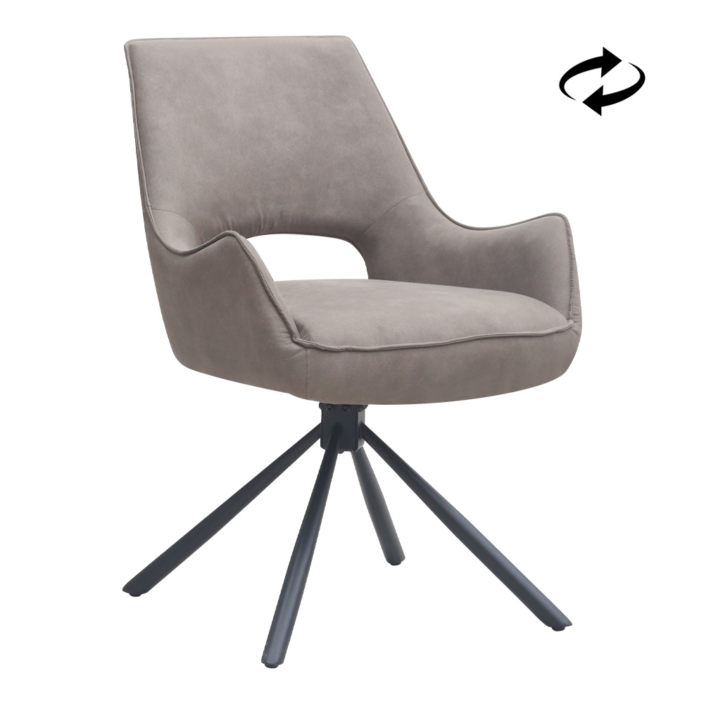 Πολυθρόνα τραπεζαρίας Alessia Megapap περιστρεφόμενη elephant grey ύφασμα - μεταλλικό μαύρο πόδι 58x66x85cm 1 τεμ. Πολυθρόνα τραπεζαρίας Alessia Megapap περιστρεφόμενη elephant grey ύφασμα - μεταλλικό μαύρο πόδι 58x66x85cm 1 τεμ.