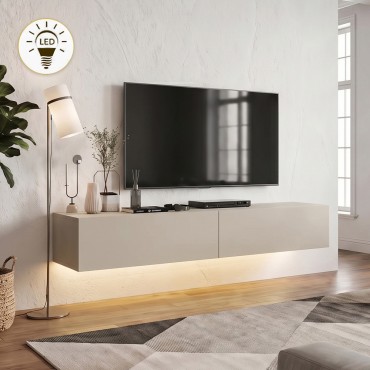 Έπιπλο τηλεόρασης επιτοίχιο Aristo Megapap με LED χρώμα sandstone 135x31,6x25cm 1 τεμ.