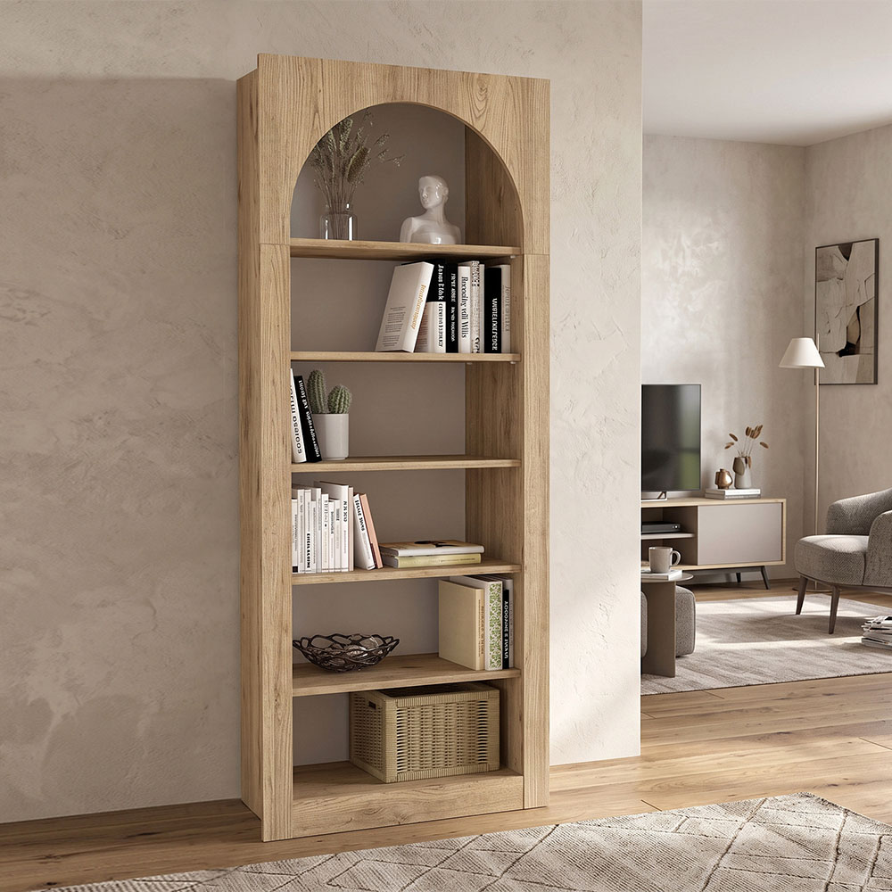 Βιβλιοθήκη Voila Megapap χρώμα sepet oak 74x35x180cm 1 τεμ.