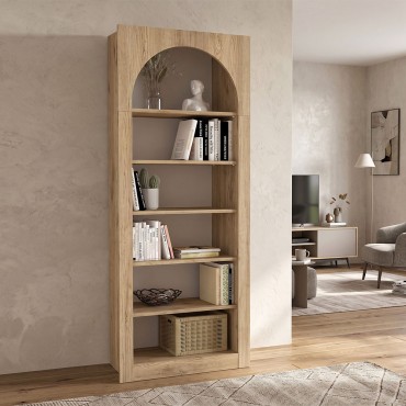 Βιβλιοθήκη Voila Megapap χρώμα sepet oak 74x35x180cm 1 τεμ.