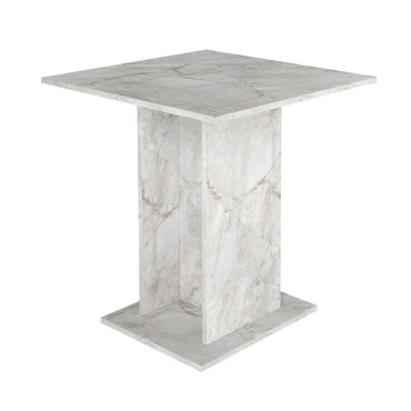 Τραπέζι Allos Megapap χρώμα λευκό εφέ μαρμάρου 75x75x77cm 1 τεμ.