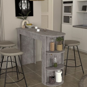 Τραπέζι μπαρ Vigne Megapap χρώμα γκρι σκυροδέματος 150x51,6x101,8cm 1 τεμ.