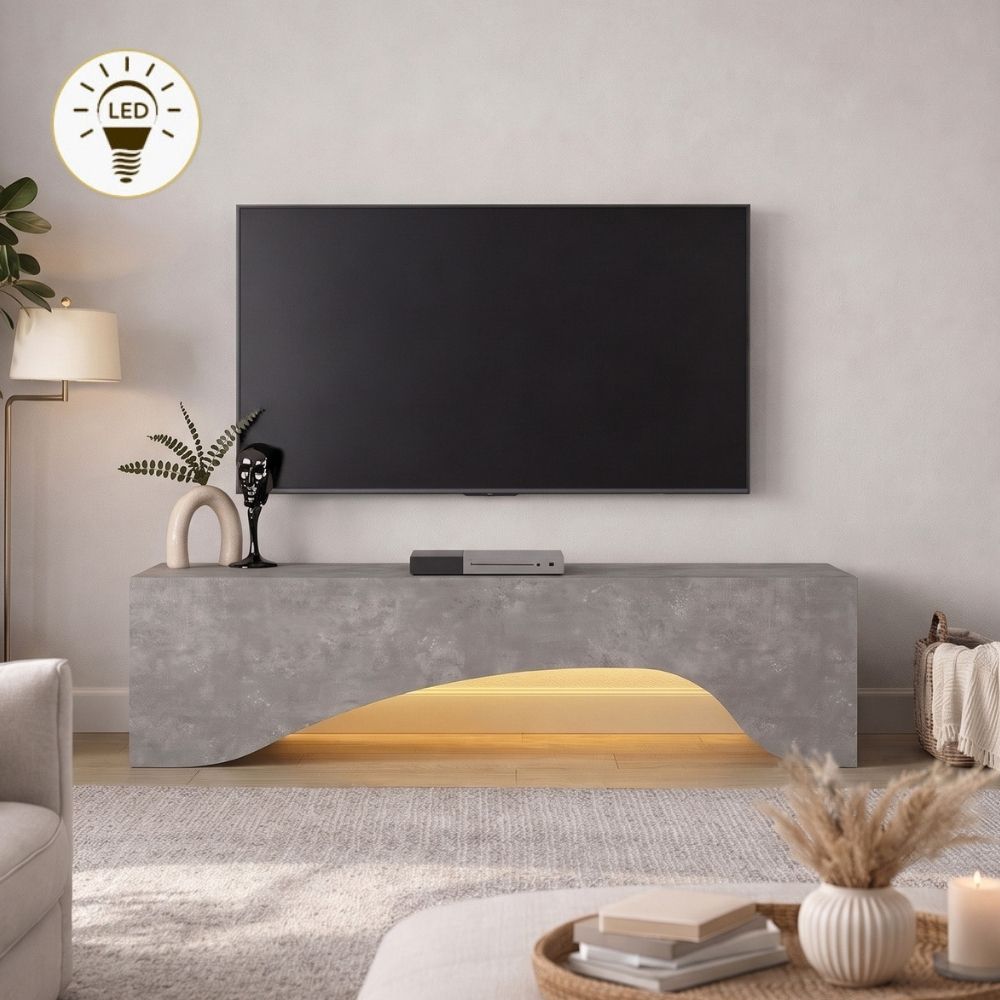 Έπιπλο τηλεόρασης Mara Megapap με LED χρώμα γκρι σκυροδέματος 150x31,4x40cm 1 τεμ. Έπιπλο τηλεόρασης Mara Megapap με LED χρώμα γκρι σκυροδέματος 150x31,4x40cm 1 τεμ.