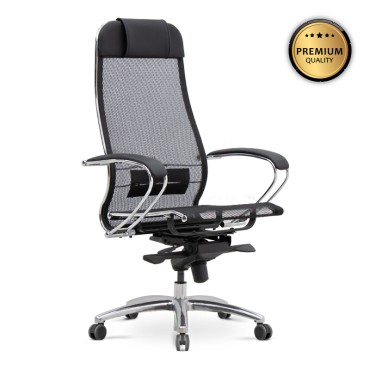 Καρέκλα γραφείου εργονομική Samurai-2 Megapap με ύφασμα Mesh σε μαύρο 70x70x124/134cm 1 τεμ.