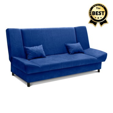 Kαναπές - κρεβάτι Tiko Plus Megapap τριθέσιος με αποθηκευτικό χώρο και ύφασμα σε μπλε 200x90x96cm 1 τεμ.