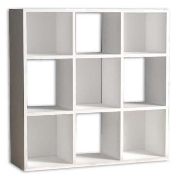 Βιβλιοθήκη Cube Megapap από μελαμίνη χρώμα λευκό 90x30x90cm 1 τεμ.