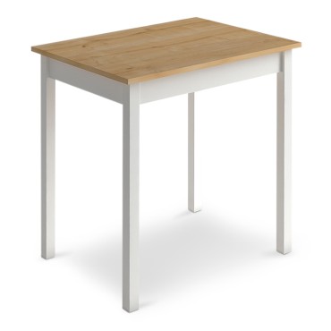 Τραπέζι Mini Megapap μεταλλικό - μελαμίνης χρώμα oak - λευκό 78x59x75cm 1 τεμ.