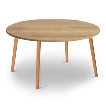 Τραπεζάκι σαλονιού Circle Megapap από μελαμίνη χρώμα oak 90x90x40cm 1 τεμ.