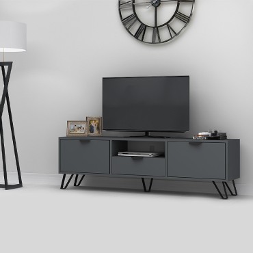 Έπιπλο τηλεόρασης Jasmine Megapap χρώμα ανθρακί 170x35x50cm 1 τεμ.