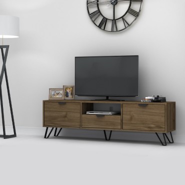 Έπιπλο τηλεόρασης Jasmine Megapap χρώμα καρυδί 170x35x50cm 1 τεμ.