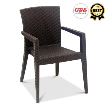 Πολυθρόνα κήπου Bali Megapap από PP χρώμα καφέ 57x60x85cm 1 τεμ.