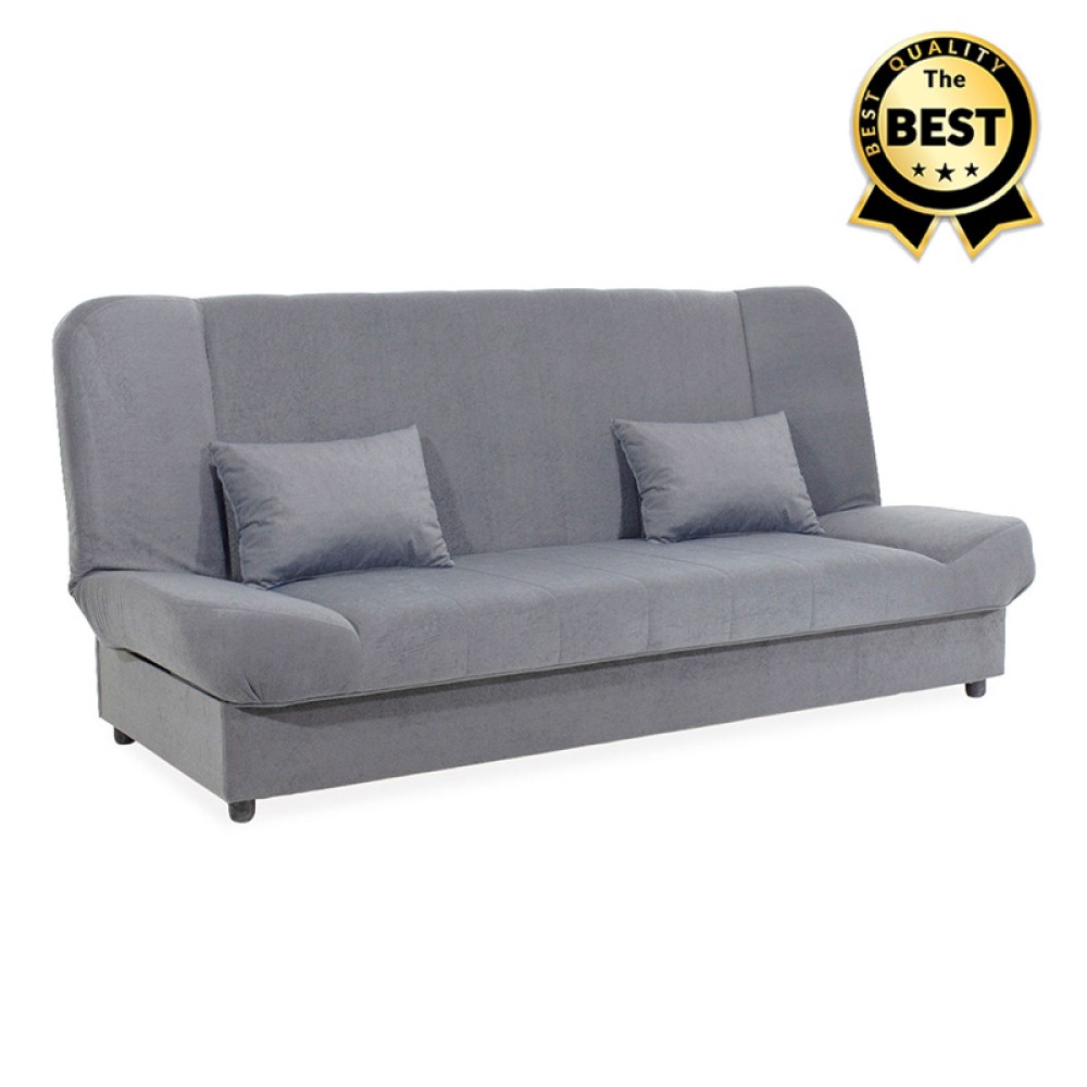 Kαναπές - κρεβάτι Tiko PLUS Megapap τριθέσιος με αποθηκευτικό χώρο και ύφασμα σε γκρι 200x90x96cm 1 τεμ.