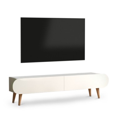 Έπιπλο τηλεόρασης Lotus Megapap από μελαμίνη χρώμα λευκό 120x30x40cm 1 τεμ.