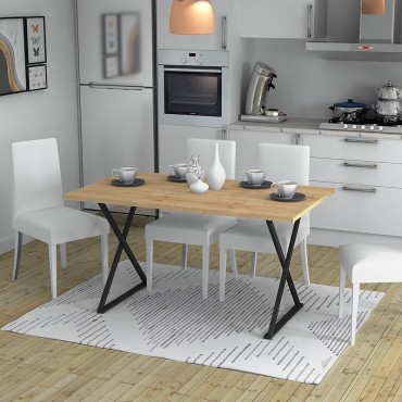Τραπέζι Bette Megapap χρώμα sonoma - ανθρακί 140x80x76cm 1 τεμ.