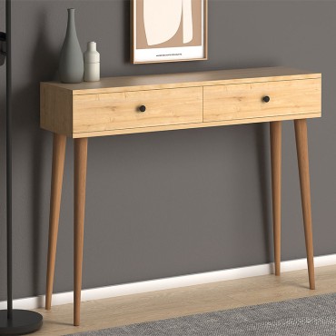 Κονσόλα μελαμίνης Alis Megapap χρώμα oak 110x29x88cm 1 τεμ.