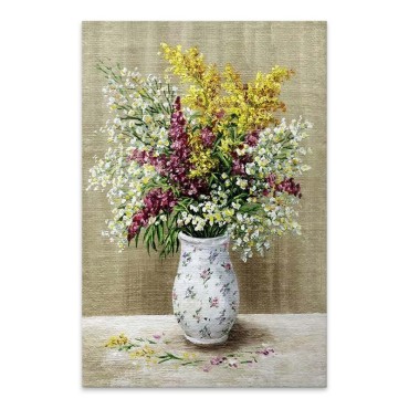 Πίνακας σε καμβά "Flowers in Vase" Megapap ψηφιακής εκτύπωσης 60x90x3εκ.