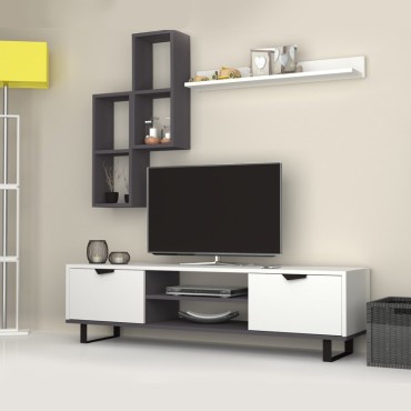 Σύνθεση τηλεόρασης Lonsa Megapap χρώμα λευκό 160x35x40cm 1 τεμ.