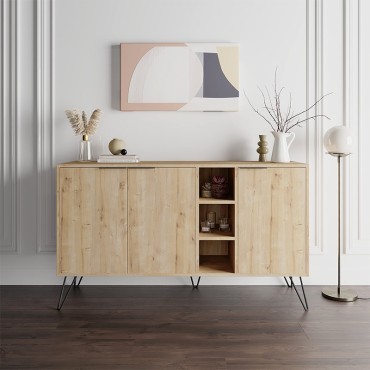 Μπουφές Clara Megapap χρώμα φυσικό οξιάς 142x35,6x83cm 1 τεμ.