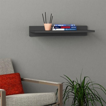 Ραφιέρα τοίχου Simple Megapap μελαμίνης χρώμα ανθρακί 60x24x10cm 1 τεμ.