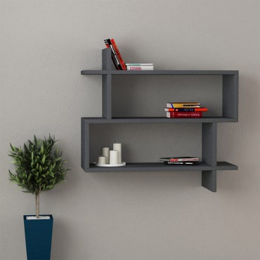 Ραφιέρα τοίχου Paralel Megapap χρώμα ανθρακί 70x22x65cm 1 τεμ.