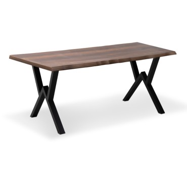 Τραπέζι Walter Megapap Mdf - μεταλλικό χρώμα καρυδί 140x80x75cm 1 τεμ.