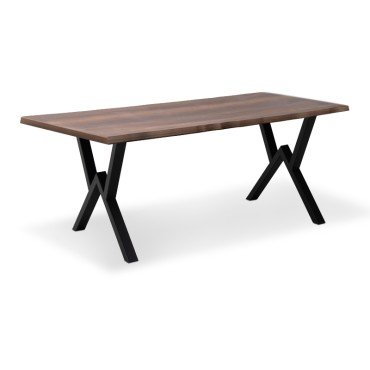 Τραπέζι Walter Megapap Mdf - μεταλλικό χρώμα καρυδί 160x80x75cm 1 τεμ.