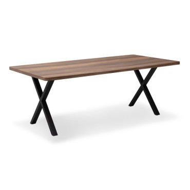 Τραπέζι Jeremy Megapap Mdf - μεταλλικό χρώμα καρυδί 200x100x75cm 1 τεμ.
