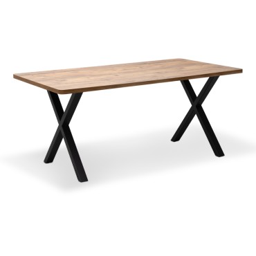 Τραπέζι Jeremy Megapap Mdf - μεταλλικό χρώμα ακακίας 140x80x75cm 1 τεμ.