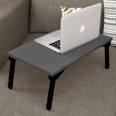 Τραπεζάκι laptop Sidon Megapap από μελαμίνη χρώμα ανθρακί 60x35,5x23,5cm 1 τεμ.