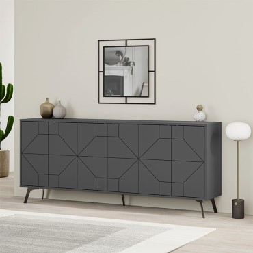 Μπουφές μελαμίνης Dune Megapap χρώμα ανθρακί 184x35x77,4cm 1 τεμ.