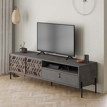 Έπιπλο τηλεόρασης Dionysos Megapap χρώμα γκρι ρετρό 170x45x48,6cm 1 τεμ.