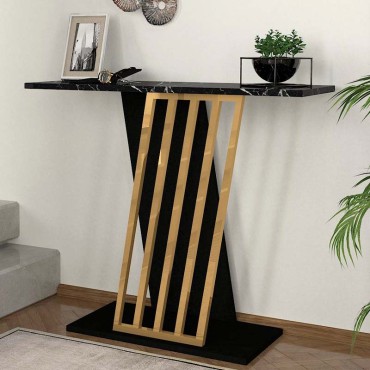 Κονσόλα Gravity Megapap χρώμα μαύρο εφέ μαρμάρου - χρυσό 90x29,6x76,8cm 1 τεμ.