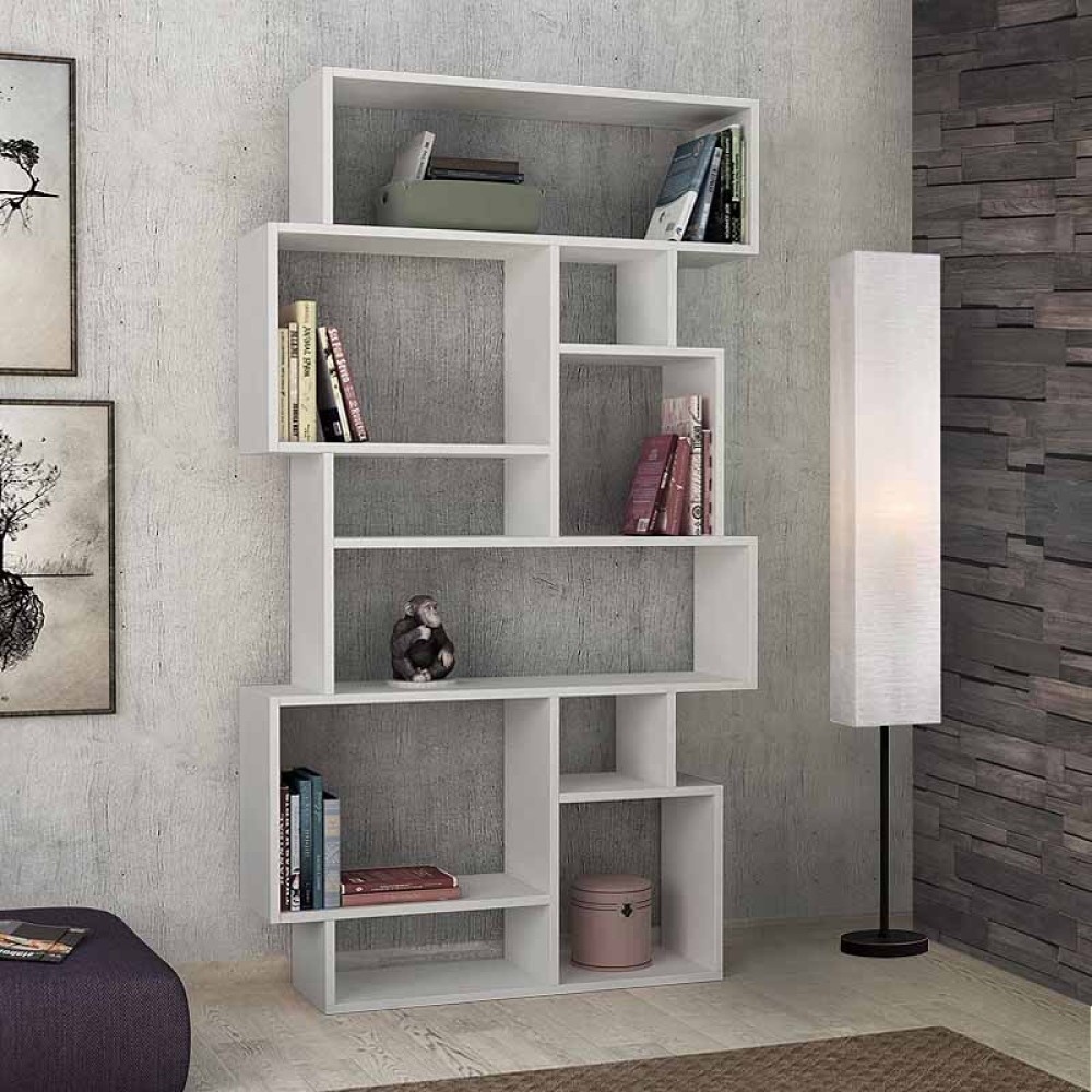 Βιβλιοθήκη μελαμίνης Karmato Megapap χρώμα λευκό 96x25,5x168,5cm 1 τεμ.