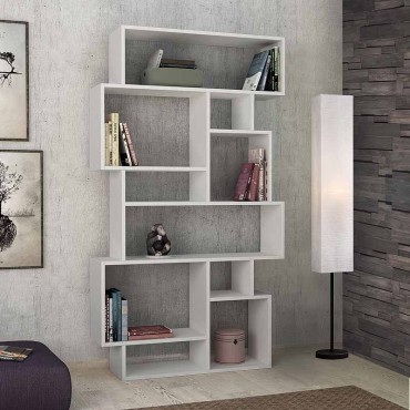 Βιβλιοθήκη μελαμίνης Karmato Megapap χρώμα λευκό 96x25,5x168,5cm 1 τεμ.