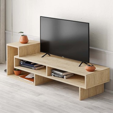 Έπιπλο τηλεόρασης Tetra Megapap χρώμα sapphire oak 136,7x40x42cm 1 τεμ.