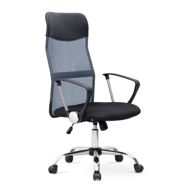 Καρέκλα γραφείου Marco Megapap με ύφασμα Mesh χρώμα γκρι - μαύρο 62x59x110/120cm 1 τεμ.