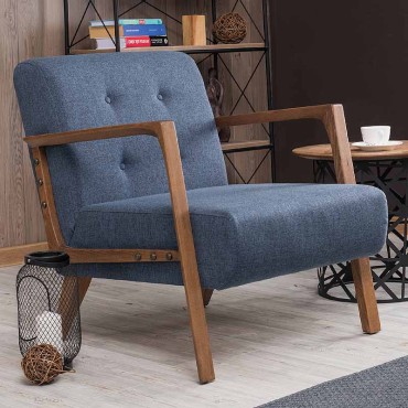 Πολυθρόνα Kemer Megapap υφασμάτινη χρώμα μπλε 67x76x78cm 1 τεμ.