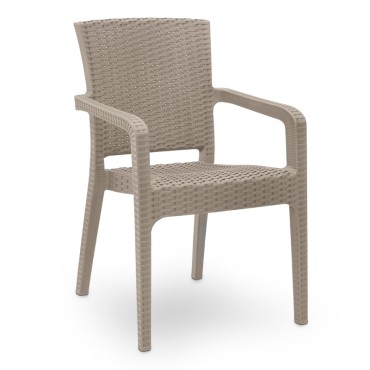 Πολυθρόνα πολυπροπυλενίου Clio Megapap recycled χρώμα cappuccino 57x55x86cm 1 τεμ.