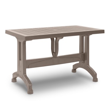 Τραπέζι πολυπροπυλενίου Callan Megapap χρώμα cappuccino 140x80x73cm 1 τεμ.