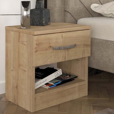 Κομοδίνο Lube Megapap χρώμα sapphire oak 40x28,2x40cm 1 τεμ.