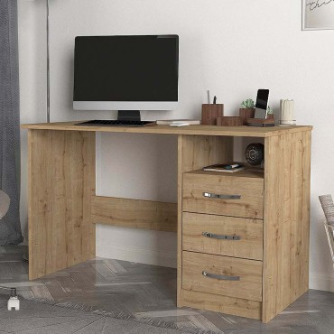 Γραφείο εργασίας Eldoris Megapap από μελαμίνη χρώμα sapphire oak 120x60x75cm 1 τεμ.