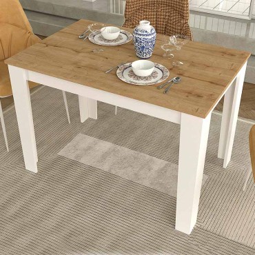 Τραπέζι μελαμίνης Darlen Megapap χρώμα λευκό - sapphire oak 110x72x74cm 1 τεμ.