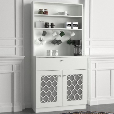 Έπιπλο κουζίνας Axel Megapap χρώμα λευκό 90x37x183,6cm 1 τεμ.