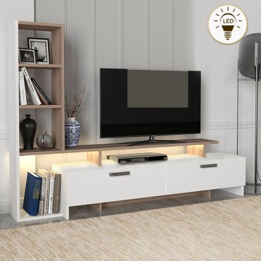 Σύνθεση τηλεόρασης Simal Megapap με LED χρώμα λευκό - cordoba 168,2x31,3x120cm 1 τεμ.