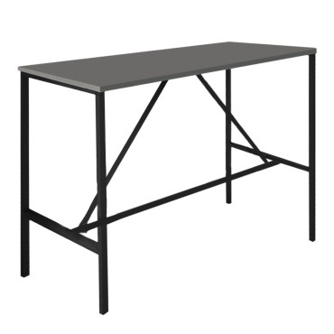 Τραπέζι μπαρ - stand Crego Megapap μεταλλικό - μελαμίνης χρώμα ανθρακί - μαύρο 100x45x89cm 1 τεμ.