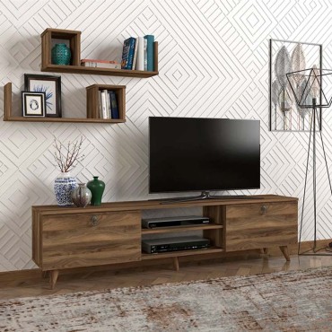 Έπιπλο τηλεόρασης Seddra Megapap χρώμα καρυδί 180x31,5x45cm 1 τεμ.