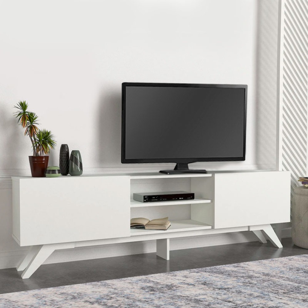 Έπιπλο τηλεόρασης Jarvis Megapap χρώμα λευκό 180x31,3x58cm 1 τεμ.